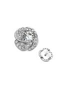 Rose Blossom Flower Threaded Stud Earring, 14k White Gold image