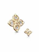 4-Petal Flower Threaded Stud Earring, 14k Rose Gold image