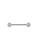 Nipple Barbell with Gems, Titanium image
