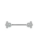 Nipple Barbell Cluster Gems, Titanium image