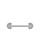 Nipple Barbell Beaded Gems, Titanium image
