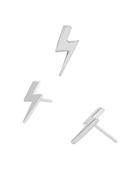 Junipurr Lightning Bolt Push-In Stud Earring, 14k White Gold image
