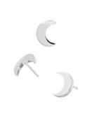 Junipurr Moon Push-In Stud Earring, 14k White Gold (Size: Medium) image