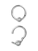 Bezel Gem Clicker Earring, CoCr NF image