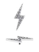 Pave Lightning Bolt Threaded Stud Earring, Large, CoCr NF image