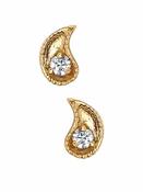 BVLA Paisley Harlequin Push-In Stud Earring, 14k Yellow Gold image