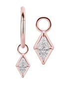 Rhombus Gem Charm for Clicker Hoop, 18k Rose Gold image
