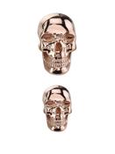 BVLA Skull Threaded Stud Earring, 14k Rose Gold image
