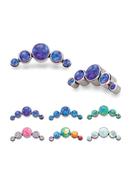 5-Created Opal Cluster Threaded Stud Earring, Titanium image