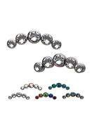 5-CZ Cluster Threaded Stud Earring V2, Titanium