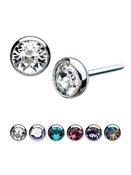 Bezel Set CZ Push-In Stud Earring, Titanium image