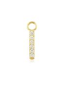 Pave Bar Charm for Clicker Hoop, 9k Yellow Gold image