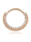 Pave Beaded Daith Clicker Earring, 14k-9k Rose Gold, 10mm (Material: 14k Gold) image