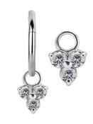 Trinity Charm for Clicker Hoop, 18k White Gold