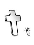 Cross Threaded Stud Earring, Titanium image