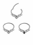 Tear Drop Gem Daith Clicker Earring, Steel, 8mm Oval image