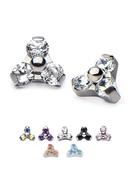 CZ Trinity Threaded Stud Earring, Titanium image