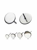 Plain Disc Threaded/Push-in Stud Earring, Titanium (Jewellery Threading: 0.8mm thread) image