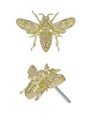 Anatometal Bee Push-In Stud Earring, 18k Yellow Gold image