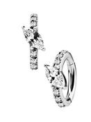 Marquise Pave Ring Eternity Belly Clicker, CoCr NF image