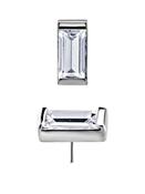 Baguette Gem Push-In Stud Earring, CoCr NF image
