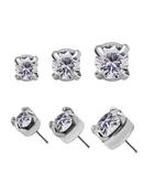 Prong Set Premium Zirconia Push-In Stud Earring, CoCr NF image