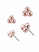 Tribead Push-in Stud Earring, 18k Rose Gold (Size: 2.5mm) image