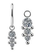 Beaded Gem Drop Charm for Clicker Hoop, Titanium