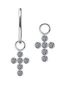 Cross Gem Charm for Clicker Hoop, Titanium