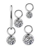 Bezel Gem Charm for Clicker Hoop, Titanium