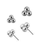 Tribead Push-in Stud Earring, 18k White Gold (Size: 2.5mm) image