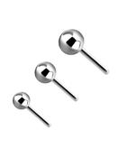 Ball Push-in Stud Earring, 18k White Gold (Size: 2.0mm) image