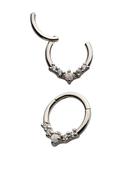 5-Stone Daith Clicker Earring, Steel, 8mm image
