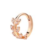 Pave Flower Vine Clicker Earring, 14k Rose Gold image