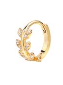 Pave Flower Vine Clicker Earring, 14k Yellow Gold image