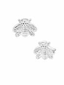 Junipurr Mini Bee Push-In Stud Earring, 14k White Gold image