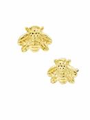 Junipurr Mini Bee Push-In Stud Earring, 14k Yellow Gold image