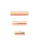 Dome Bar Threaded / Push-In Stud Earring, 14k Rose Gold (Size: Short (16ga Push-In)) image