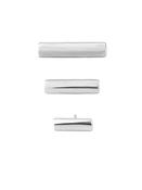 Dome Bar Threaded / Push-In Stud Earring, 14k White Gold (Size: Medium (16ga Threaded)) image