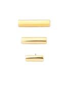 Dome Bar Threaded / Push-In Stud Earring, 14k Yellow Gold (Size: Long (16Ga Threaded)) image