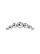 Beaded Curve Threaded Stud Earring, 14k White Gold image