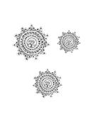 Mandala Gem Sun Threaded / Push-In Stud Earrning, 14k White Gold (Size: 5.0mm Push-In) image