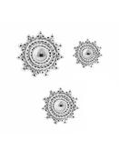 Mandala Sun Threaded / Push-In Stud Earrning, 14k White Gold (Size: 5.0mm Threaded) image