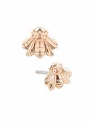 Mini Bee Push-In Stud Earring, 14k Rose Gold image