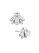 Mini Bee Push-In Stud Earring, 14k White Gold image