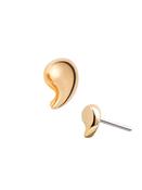 Mini Comma Shape Push-In Stud Earring, 14k Rose Gold image