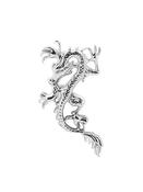 Oriental Dragon Threaded Stud Earring, 14k White Gold image
