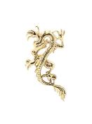 Oriental Dragon Threaded Stud Earring, 14k Yellow Gold image
