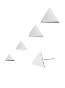 Triangle Push-In Stud Earring, 14k White Gold (Size: 3.0mm) image