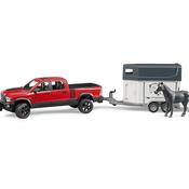 BRUDER RAM 2500 Power Wagon with Horse Trailer and Horse